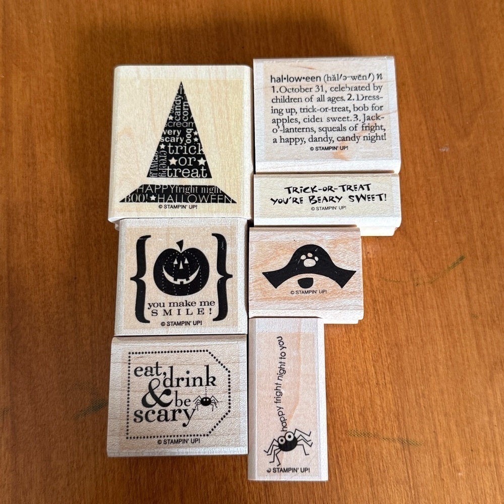 Stampin' Up! Halloween Rubber Stamp Collection Set 7